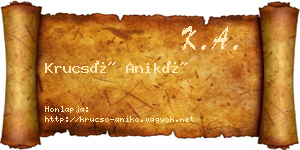 Krucsó Anikó névjegykártya